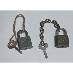 Vintage WALSCO Mini Padlocks With Keys Lot of 2 Made in USA Small Locks